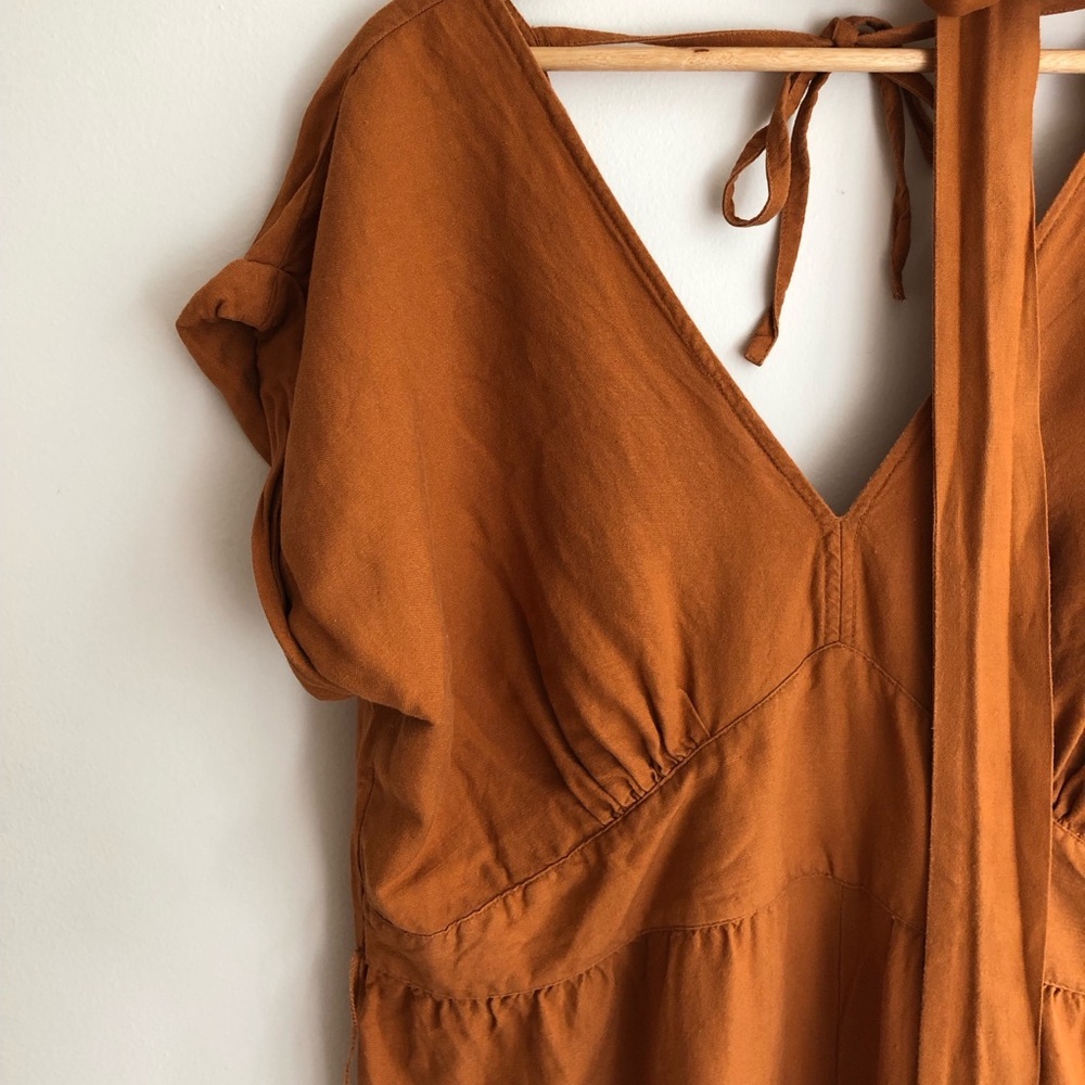 LOFT BEACH BURNT ORANGE JUMPSUIT